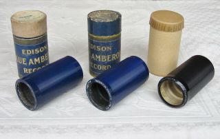 3 X Edison Blue Amberol Phonograph Cylinder Record 28,  000 Series Various