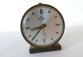 Vintage Cyma Alarm Clock Swiss Made