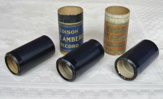 3 X Edison Blue Amberol Phonograph Cylinder Record Bells,  Xylophone & Marimba