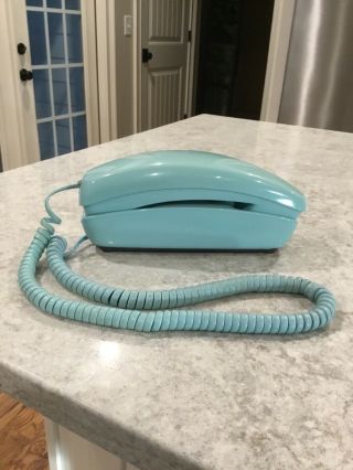 Vintage Turquoise Rotary Dial Trimline Western Electric Bell System Phone