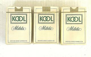 Vintage Kool Milds Cigarette Playing Cards Nip Set Of 3 Packs