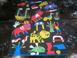 Large Panama Applique Quilt Mola Storyboard Folk Art Handmade Art Mural 46x33