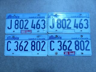 Group Of 2 Different 2001 Illinois Car License Plate Pairs Land Of Lincoln