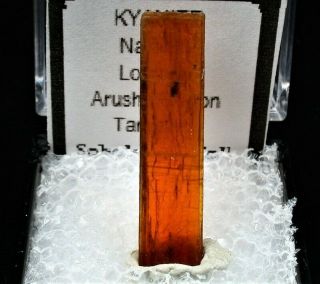 Minerals : Complete Doubly Terminated Orange Kyanite Crystal From Tanzania