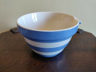 Tg Green Cornishware Blue Pudding Mixing Bowl,  Cornish Backstamp Made In England