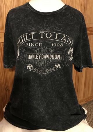 Harley Davidson Mens T Shirt Large Black Blue Ridge Hickory North Carolina