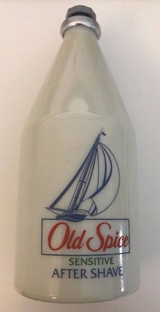 Vintage Old Spice Sensitive Glass Bottle After Shave 4 Fl Oz