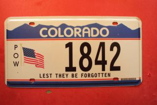 Colorado - Pow - Prisoner Of War Plate - With Flag