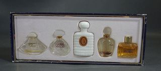 5 Vintage French De Luxe Miniatures Perfume Bottle Set Ferre Trussardi Versace
