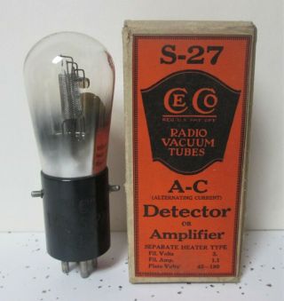Ceco Type S - 27 F517 Radio Amplifier Vacuum Tube Nos