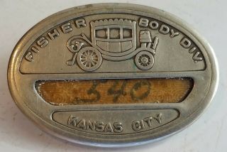 Fisher Body Employee Badge Pin Kansas City Mo General Motors Gm Old