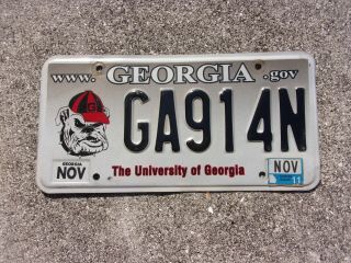Georgia 2011 The University Of Ga.  License Plate 914n