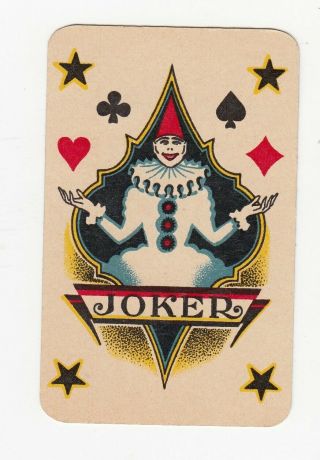 Jokers - Old Design - 1 Single Vintage Swap Playing Cards