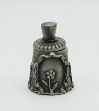 Vintage Nicholas Gish Pop Up Pewter Thimble With A Rabbit Eating A Carrot