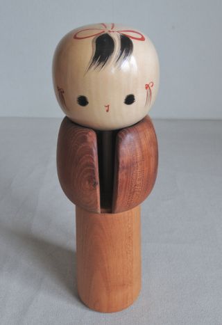 26cm (10.  2 ") Japanese Sosaku Kokeshi Doll " Takibi " 1983 : Signed Seiho (aida)