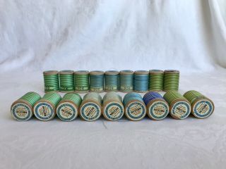 39 Vintage Thread Wood Spools Sewing Quilting Embroidery Necchi Italy Variegated 6