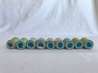 39 Vintage Thread Wood Spools Sewing Quilting Embroidery Necchi Italy Variegated 7