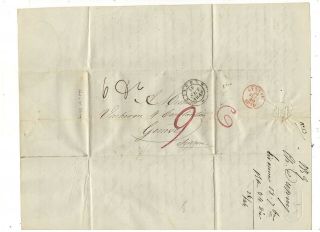 1848 Stampless Folded Letter,  Livorno To Switzerland