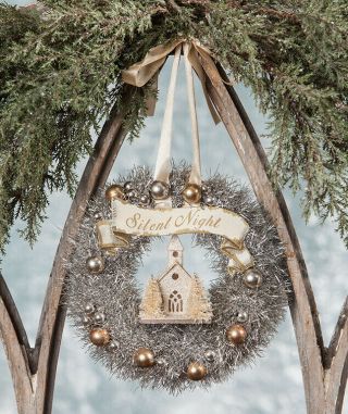 Bethany Lowe Designs Christmas Silent Night Peaceful Wreath