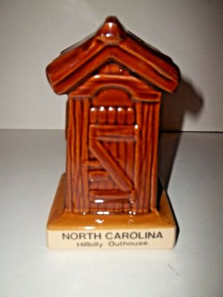 Ceramic Bank North Carolina Souvenir Hillbilly Outhouse 5 3/4 "