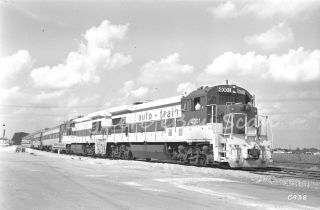 B&w Negative Auto - Train Railroad Diesel Locos 4001 & 4002 Sanford,  Fl