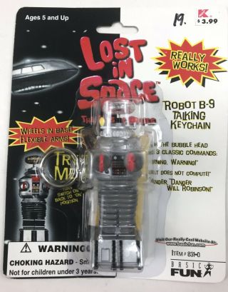 Lost In Space Robot B - 9 Talking Robot Keychain Basic Fun Vintage 1997 831 - 0