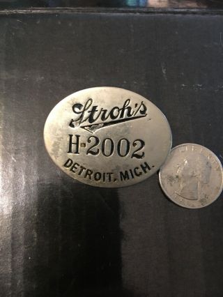 Strohs Detroit Michigan Employee Badge