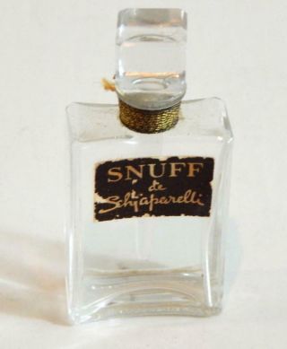 Schiaparelli Snuff Perfume Bottle Empty W Cube Shaped Stopper