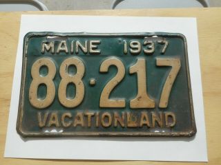 1937 Maine Vacationland License Plate