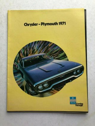 Brochure Sales Flyer 1971 Chrysler Plymouth Duster Yorker Imperial Cuda Fury