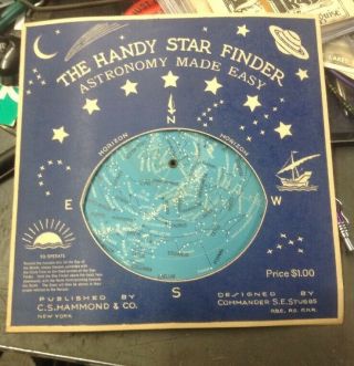 Vintage 1944 The Handy Star Finder Astronomy Made Easy Wheel By Cs Hammond & Co