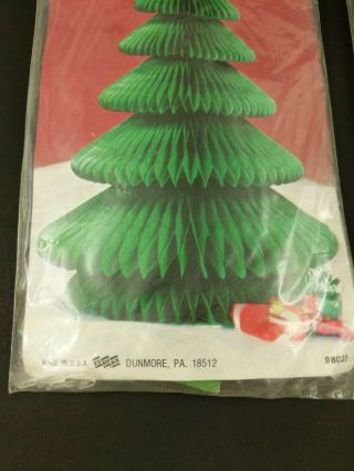 Vintage Honeycomb Christmas Tree Decorations Set 2 in Package Eureka 12 inch 2