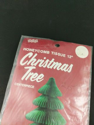 Vintage Honeycomb Christmas Tree Decorations Set 2 in Package Eureka 12 inch 3