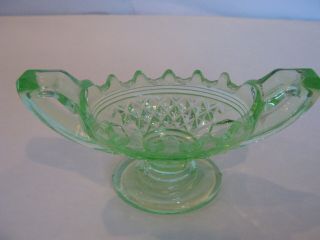 Cambridge Glass Toothed Stratford Open Salt In Lt Emerald C1923 - 1949/scarce