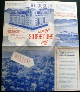 2 Old Pensacola FL Brochures 1950s Hotel San Carlos,  1930s Pensacola Beach 3