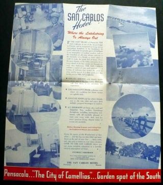 2 Old Pensacola FL Brochures 1950s Hotel San Carlos,  1930s Pensacola Beach 4