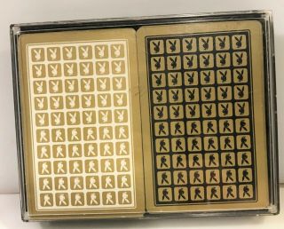Vintage Black & Gold Playboy Playing Cards,  2 - Complete Decks W/ Jokers,  1970 