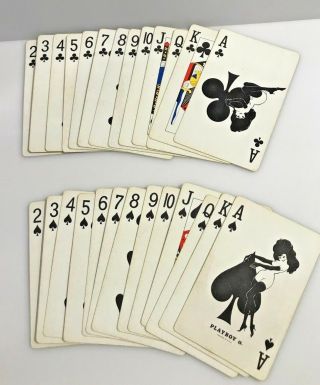 Vintage Black & Gold PLAYBOY Playing Cards,  2 - Complete Decks w/ Jokers,  1970 ' s 5