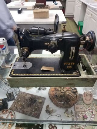 Vintage Pfaff 130 Sewing Machine & Case 1951 Made In Germany Beauty &