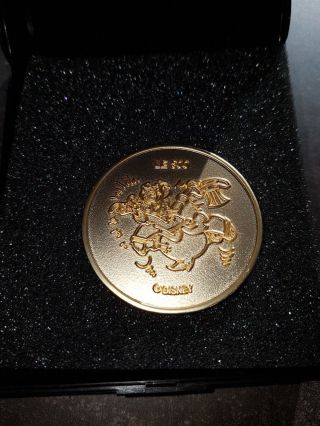 Extremely Rare Walt Disney Scrooge McDuck German LE of 500 24K Gold Plated Coin 8
