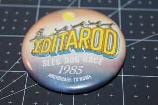Iditarod Sled Dog Race 1985 Collectible Pinback Anchorage To Nome