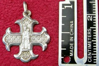 Rare Antique Sterling Shrine Of The Black Madonna Of Hal Pilgrimage Cross Medal
