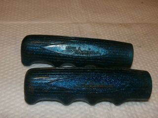 Vintage Schwinn Approved Teardrop Blue Glitter Handlebar Grips 5