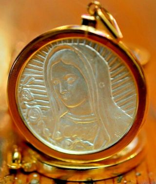Virgin Of Guadalupe & Saint Martin Caballero - Pure Silver.  999 Medal