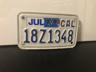 109 2009 California Motorcycle License Plate