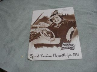 1941 Special Deluxe Plymouth Sales Flier
