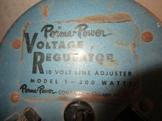 Vintage Perma Power Model 1 300 Watts Voltage Regulator 10V 2