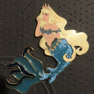 Disney Fantasy Pin Blue Aurora Koi Mermaid Le Stained Glass Sleeping Beauty