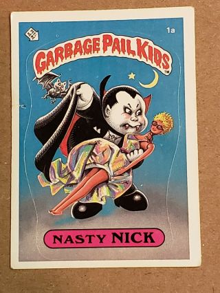 1985 Topps Garbage Pail Kids 1a Nasty Nick Os1 Series 1 Gpk
