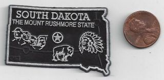 South Dakota " The Mount Rushmore State " Outline Map Magnet